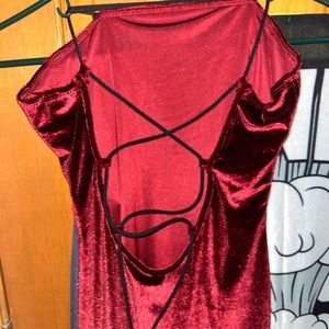 Red Velvet Dress- S
